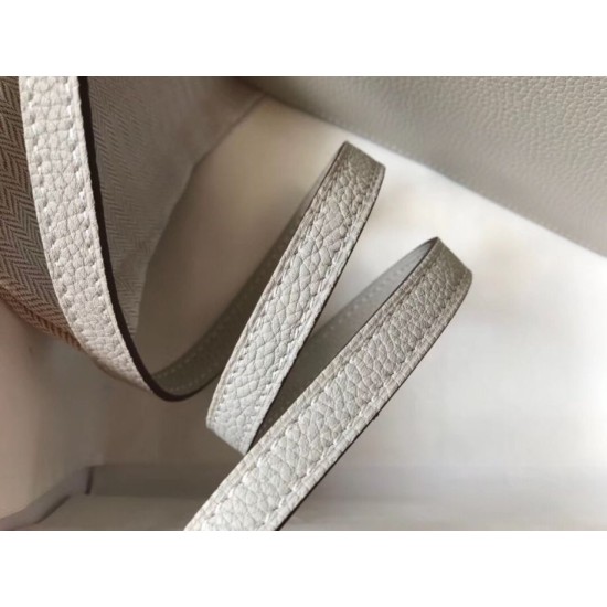 Replica perfetta Mini borsa Hermes Sac Roulis in pelle di vitello Evercolor grigio perla Imitazione Outlet Online