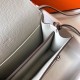 Replica perfetta Mini borsa Hermes Sac Roulis in pelle di vitello Evercolor grigio perla Imitazione Outlet Online