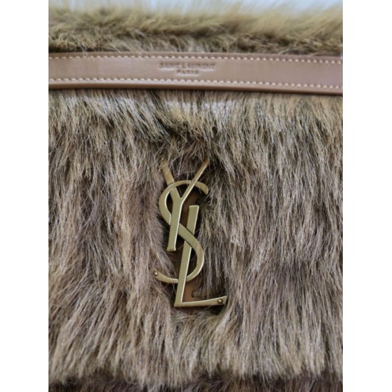 Miglior Falso Borsa a tracolla grande YSL Saint Laurent Niki in montone marrone Economiche Premium