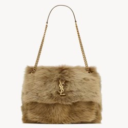 Miglior Falso Borsa a tracolla grande YSL Saint Laurent Niki in montone marrone Economiche Premium