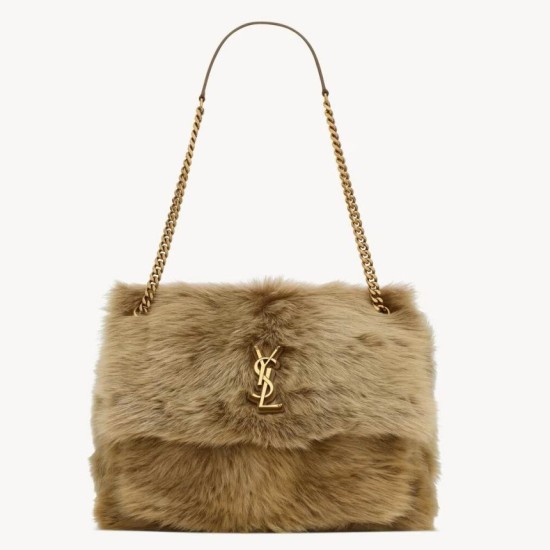 Miglior Falso Borsa a tracolla grande YSL Saint Laurent Niki in montone marrone Economiche Premium