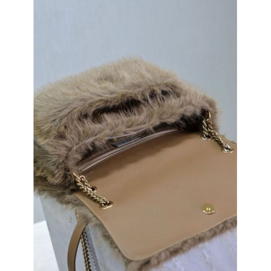 Miglior Falso Borsa a tracolla grande YSL Saint Laurent Niki in montone marrone Economiche Premium