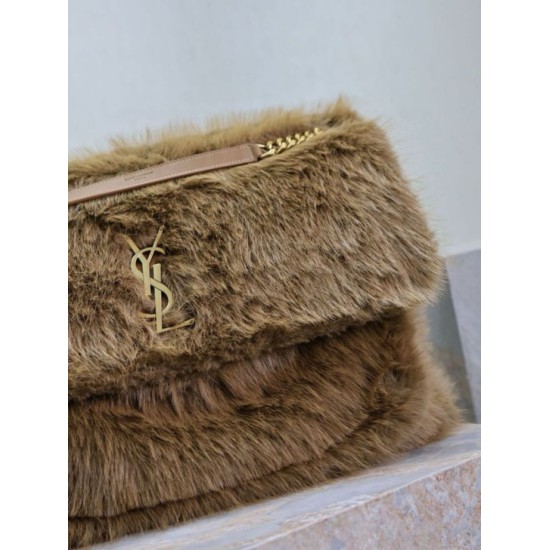 Replica perfetta Borsa a tracolla oversize YSL Saint Laurent Niki in montone marrone Imitazione Outlet Online