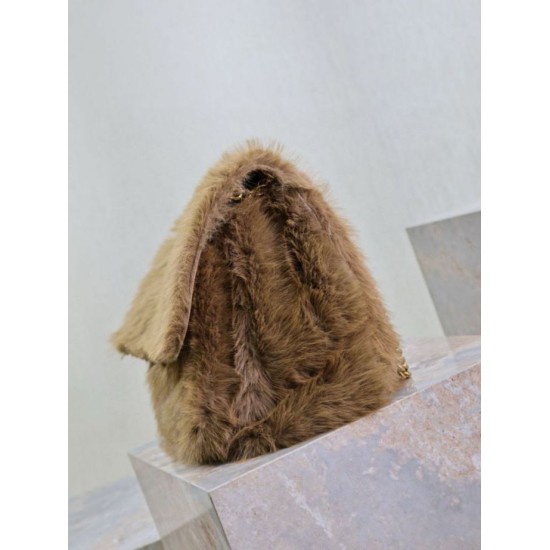 Replica perfetta Borsa a tracolla oversize YSL Saint Laurent Niki in montone marrone Imitazione Outlet Online