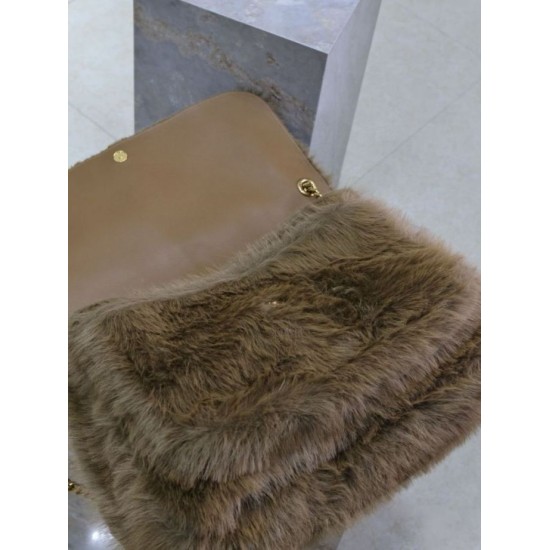 Replica perfetta Borsa a tracolla oversize YSL Saint Laurent Niki in montone marrone Imitazione Outlet Online