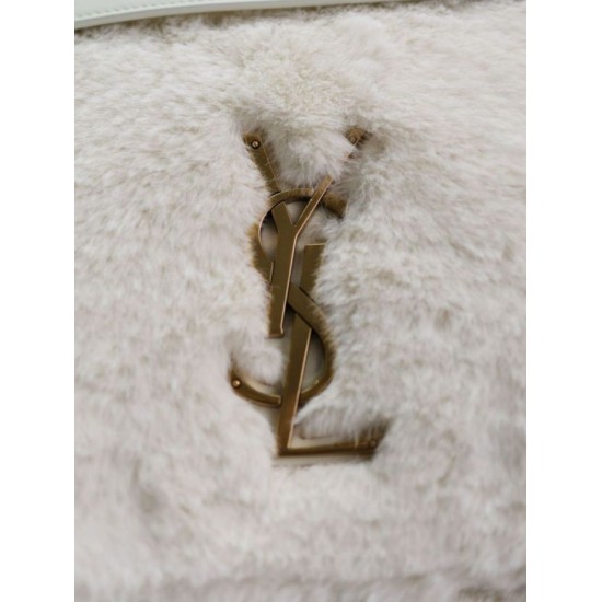 Miglior Falso Borsa a tracolla oversize YSL Saint Laurent Niki in montone bianco Economiche Premium