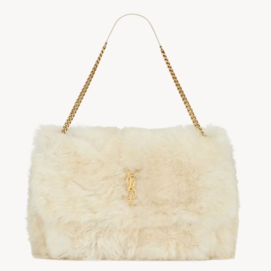 Miglior Falso Borsa a tracolla oversize YSL Saint Laurent Niki in montone bianco Economiche Premium