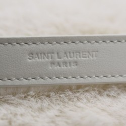 Miglior Falso Borsa a tracolla oversize YSL Saint Laurent Niki in montone bianco Economiche Premium