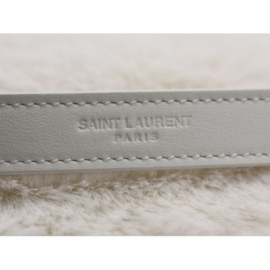 Miglior Falso Borsa a tracolla oversize YSL Saint Laurent Niki in montone bianco Economiche Premium