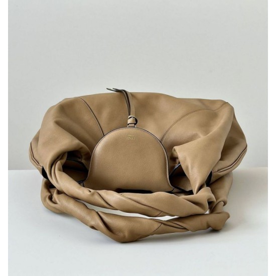 Repliche Borsa hobo Fendi Spy piccola/media/grande con manico ritorto color albicocca Imitazioni Outlet Italia