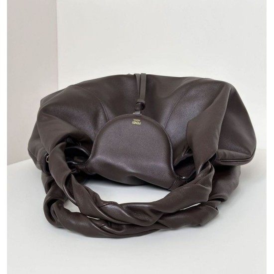 Repliche Borsa hobo Fendi Spy piccola/media/grande con manico ritorto color caffè Imitazioni Outlet Italia