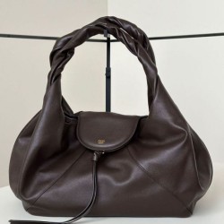 Repliche Borsa hobo Fendi Spy piccola/media/grande con manico ritorto color caffè Imitazioni Outlet Italia