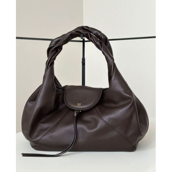 Repliche Borsa hobo Fendi Spy piccola/media/grande con manico ritorto color caffè Imitazioni Outlet Italia