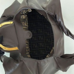 Repliche Borsa hobo Fendi Spy piccola/media/grande con manico ritorto color caffè Imitazioni Outlet Italia