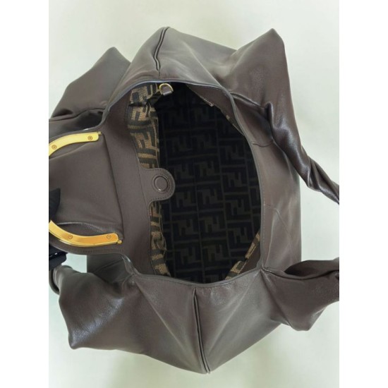 Repliche Borsa hobo Fendi Spy piccola/media/grande con manico ritorto color caffè Imitazioni Outlet Italia