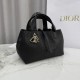 Repliche Borsa Dior Toujours piccola in pelle di vitello Macrocannage Nero Imitazioni Outlet Italia
