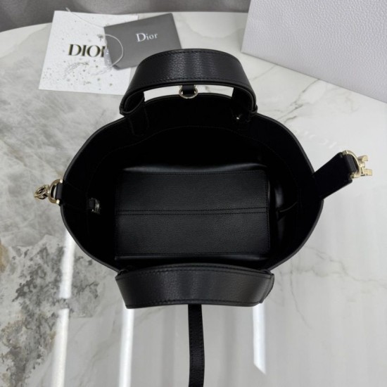 Repliche Borsa Dior Toujours piccola in pelle di vitello Macrocannage Nero Imitazioni Outlet Italia
