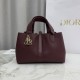 Repliche Borsa Dior Toujours piccola in pelle di vitello Macrocannage bordeaux Imitazioni Outlet Italia