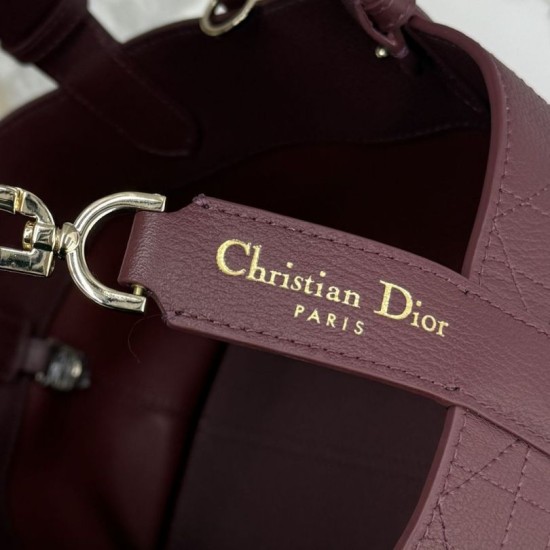 Repliche Borsa Dior Toujours piccola in pelle di vitello Macrocannage bordeaux Imitazioni Outlet Italia