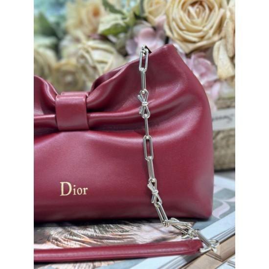 Repliche Borsa Dior Bow con fiocco chiaretto e metallo finitura oro Imitazioni Outlet Italia