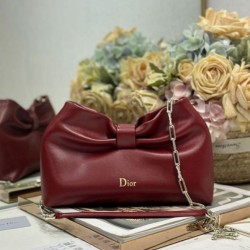Repliche Borsa Dior Bow con fiocco chiaretto e metallo finitura oro Imitazioni Outlet Italia