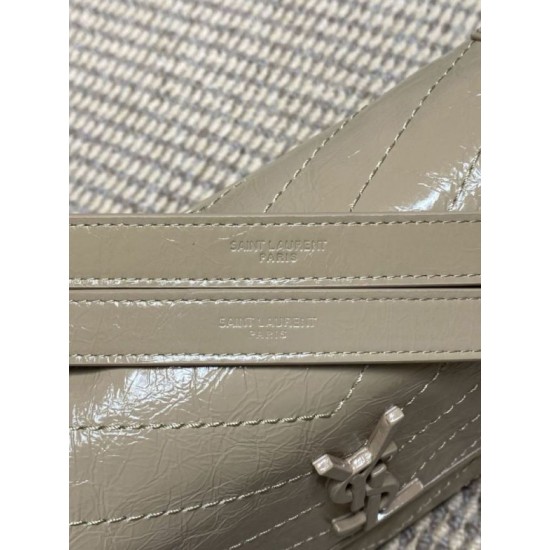 Repliche Borsa a tracolla vintage Niki media YSL Saint Laurent pelle cerata e oliata Albicocca Imitazioni Outlet Italia