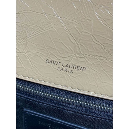 Repliche Borsa a tracolla vintage Niki media YSL Saint Laurent pelle cerata e oliata Albicocca Imitazioni Outlet Italia