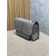 Repliche Borsa a tracolla vintage Niki media YSL Saint Laurent pelle cerata e oliata Grigio Imitazioni Outlet Italia