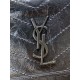 Repliche Borsa a tracolla vintage Niki media YSL Saint Laurent pelle cerata e oliata Nero Imitazioni Outlet Italia