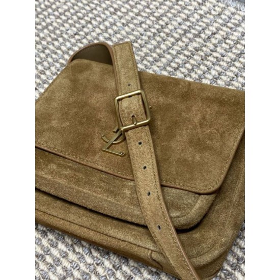 Repliche Borsa a tracolla YSL Saint Laurent Niki Besace marrone scamosciato  Imitazioni Outlet Italia