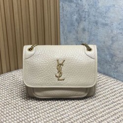 Repliche Borsa a spalla YSL Saint Laurent Niki Media/Grande pelle di agnello grana beige Imitazioni Outlet Italia