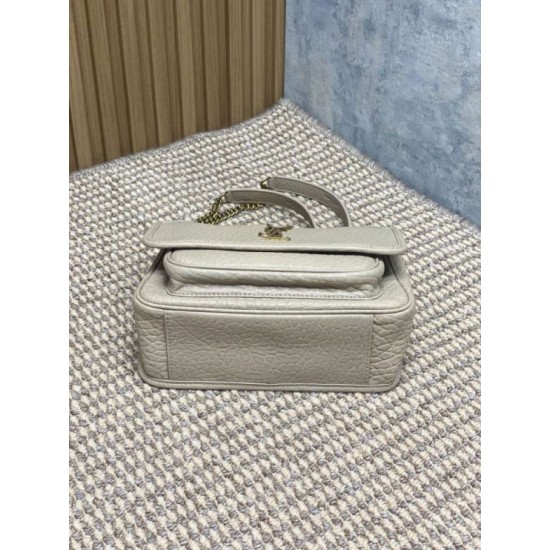 Repliche Borsa a spalla YSL Saint Laurent Niki Media/Grande pelle di agnello grana beige Imitazioni Outlet Italia