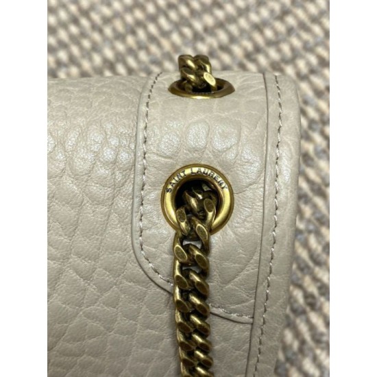 Repliche Borsa a spalla YSL Saint Laurent Niki Media/Grande pelle di agnello grana beige Imitazioni Outlet Italia