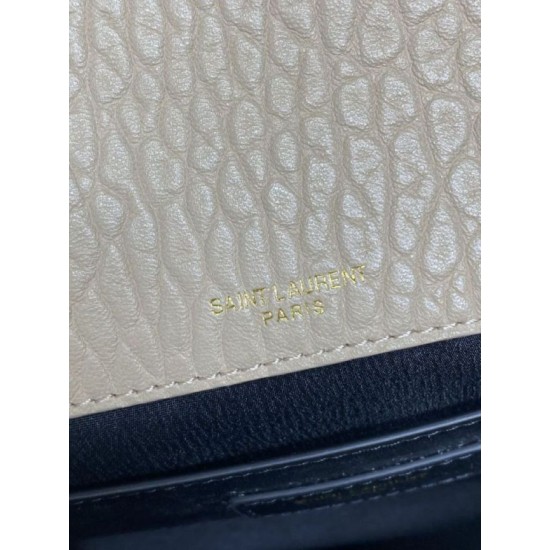 Repliche Borsa a spalla YSL Saint Laurent Niki Media/Grande pelle di agnello grana beige Imitazioni Outlet Italia