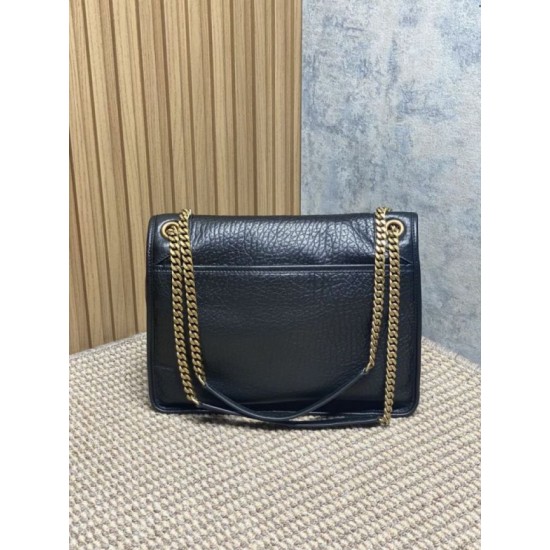 Repliche Borsa a spalla YSL Saint Laurent Niki Media/Grande pelle di agnello grana nero Imitazioni Outlet Italia