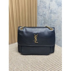 Repliche Borsa a spalla YSL Saint Laurent Niki Media/Grande pelle di agnello grana nero Imitazioni Outlet Italia