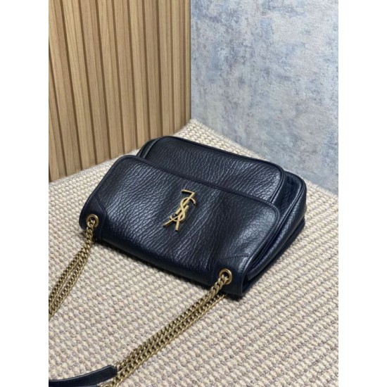Repliche Borsa a spalla YSL Saint Laurent Niki Media/Grande pelle di agnello grana nero Imitazioni Outlet Italia