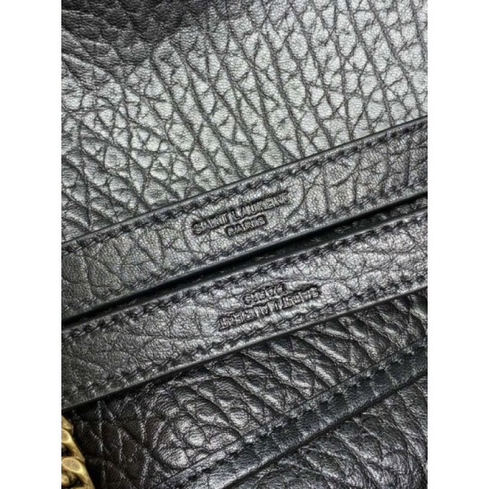 Repliche Borsa a spalla YSL Saint Laurent Niki Media/Grande pelle di agnello grana nero Imitazioni Outlet Italia