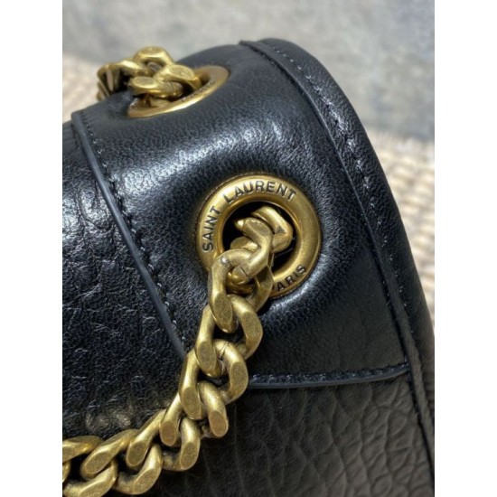Repliche Borsa a spalla YSL Saint Laurent Niki Media/Grande pelle di agnello grana nero Imitazioni Outlet Italia