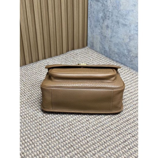 Repliche Borsa a spalla YSL Saint Laurent Niki Media/Grande pelle di agnello grana marrone Imitazioni Outlet Italia
