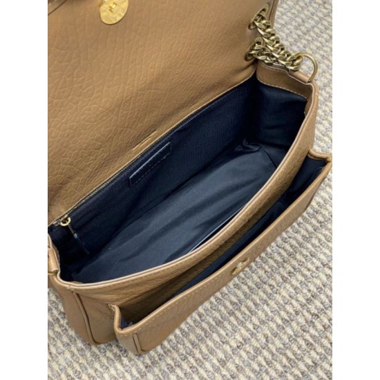 Repliche Borsa a spalla YSL Saint Laurent Niki Media/Grande pelle di agnello grana marrone Imitazioni Outlet Italia