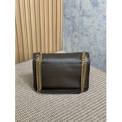 Repliche Borsa a spalla YSL Saint Laurent Niki Media/Grande pelle di agnello grana caffè leggero Imitazioni Outlet Italia