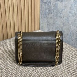 Repliche Borsa a spalla YSL Saint Laurent Niki Media/Grande pelle di agnello grana caffè leggero Imitazioni Outlet Italia
