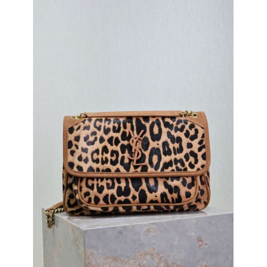 Replica Borsa Niki Chain Flap Bag media YSL Saint Laurent con stampa leopardata False Online Repliche Borsa Niki Chain Flap Bag media YSL Saint Laurent con stampa leopardata Imitazioni Outlet Italia