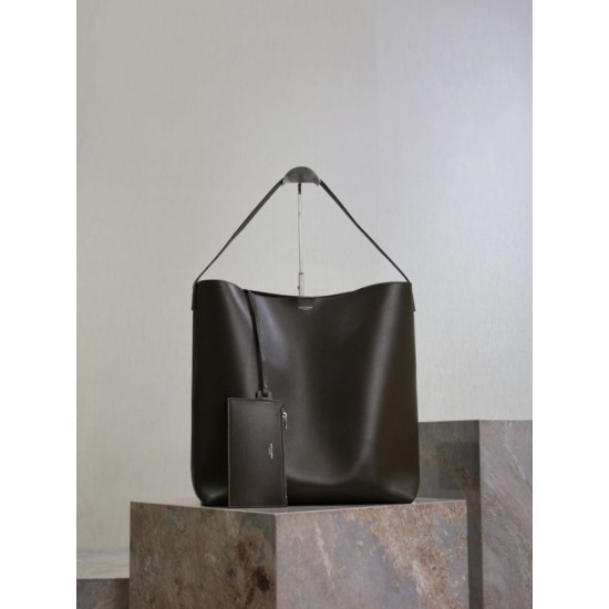 Repliche Borsa hobo YSL Saint Laurent Bold pelle liscia verde scuro Imitazioni Outlet Italia