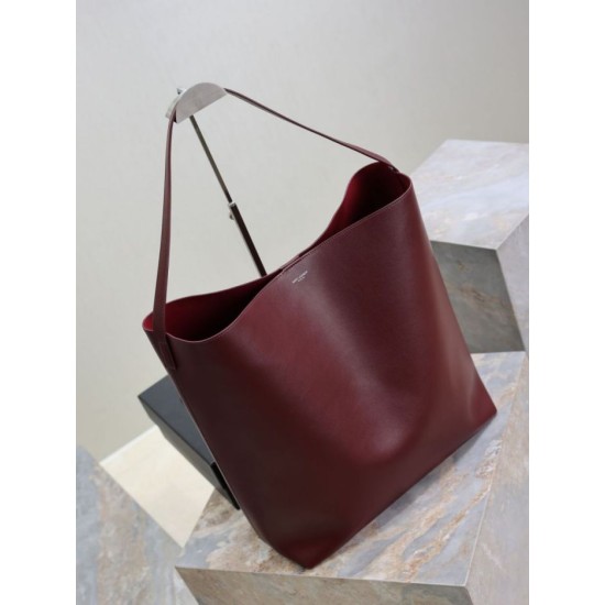 Repliche Borsa hobo YSL Saint Laurent Bold pelle liscia Marrone Imitazioni Outlet Italia