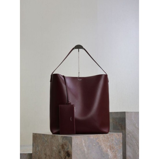 Repliche Borsa hobo YSL Saint Laurent Bold pelle liscia Marrone Imitazioni Outlet Italia