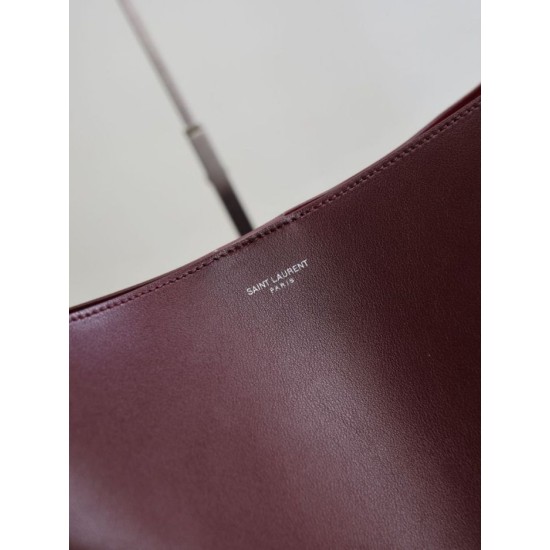 Repliche Borsa hobo YSL Saint Laurent Bold pelle liscia Marrone Imitazioni Outlet Italia