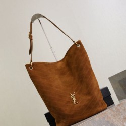 Repliche Borsa a secchiello morbida Niki YSL Saint Laurent pelle scamosciata caramello Imitazioni Outlet Italia