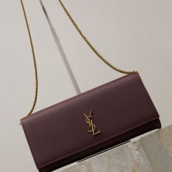 Repliche Pochette Kate YSL Saint Laurent pelle martellata Marrone Imitazioni Outlet Italia
